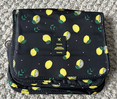 Travel Bag Essentials Organizer Black Lemon Bag Toiletry Make-Up Hanging Bag