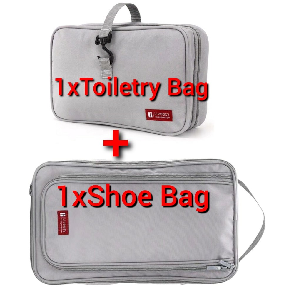 Brand new Mens Toiletry Bag with Shoe Bag Organizer Portable Travel Kit