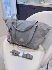NWT Kipling Art S Tote Bag in Gray Medium Size light weight duffel