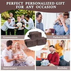 Shaving Bag foren Travel Waterproof, Engraved Initials Dark Brown M
