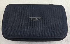TUMI for Delta Amenity Kit Travel Toiletry Case Navy Blue Zip Hard Shell Pouch