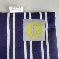 Itzy Ritzy Travel Happens Sealed Wet Bag Adjustable Handle Navy Stripes 13.75×10