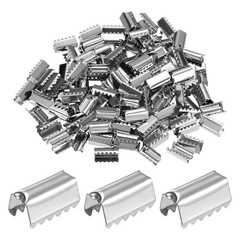 200 Caps Crimp End 12x5mm, for DIY, Silver