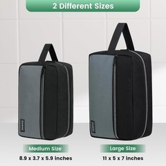 Compact Travel Toiletry Bag – Durable Polyester Makeup Organizer in Black