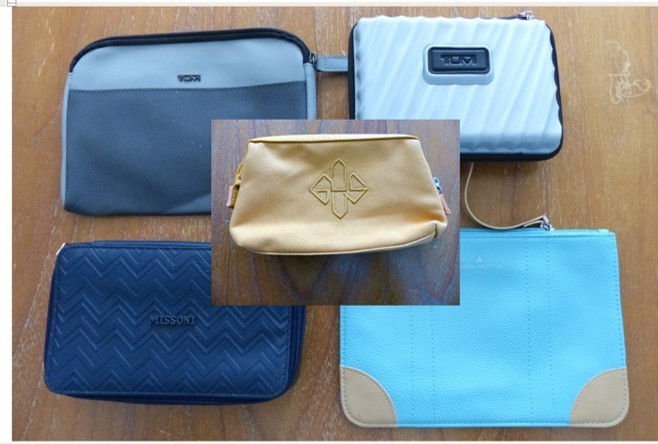 Set of 5 Airline Amenity Kits Empty