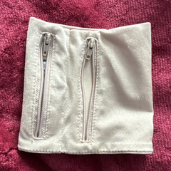 Outerware Travel Beige Fabric Zipper Arm or Leg Bag Pouch Case, 6x5x1 in
