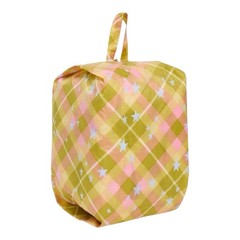 NEW! Baggu 3D ZIP SET in “Star Plaid” — 3 Expanding Bags, Washable Recyc. Nylon