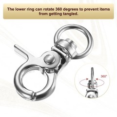 10 Piece Quick Release Hooks, Trigger Carabiner for Lobster [Silver]