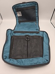 Vintage L.L. Bean Hanging Travel Toiletry Shower Bag Organizer Nylon Black Teal
