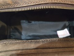 Aaron Leather Goods 10&Prime; Leather Toiletry Bag Dark Brown Vendimia Estilo DBL Zip