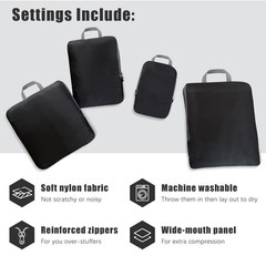 PANDA JOYS 4 Set Compression Packing Cubes Travel – Travel Accessories Expandabl