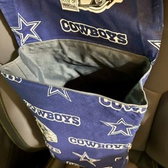 Car Trash/Utility Tote Bag Dallas Cowboys 9&Prime; w x 4&Prime;d x 12&Prime; l 10&Prime; strap Handmade