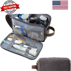 Toiletry Bag for Men, Canvas Travel Toiletry Organizer Dopp Kit Water-resista…