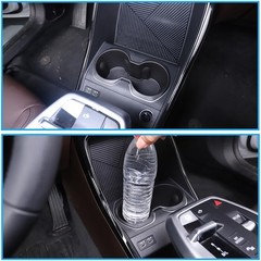 Car Cup Holder Organizer Box Compatible with BMW X1 U11 2023 2024 TPE Black