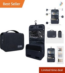 Waterproof Travel Bag for Toiletries with Multiple Compartments – Black