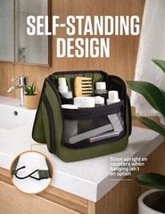 Hanging Travel Toiletry Bag for Women & Men – Large Toiletry Organizer with 18 C
