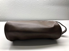 Unbranded Toiletry Bag Travel Pouch Brown Mens Zip Handle Faux Leather