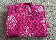 Vera Bradley Pink Quilted Paisley Hanging Travel Toiletry Bag Organizer