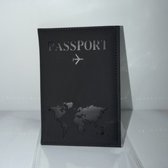 Passport sleeve Black passport case PASSPORT HOLDER airplane map design PASSPORT