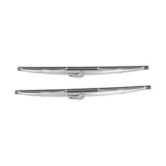 12in/30.48cm Stainless Steel Front Windshield Wiper Blades Polished Silver VWCM