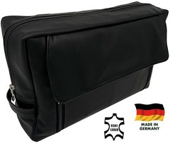 XXXL Richard Jäger Leather Toiletry Bag Black, Made In Germany