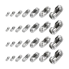 Ball chain connector closures, for 1.5/2/2.4 /3.2/4.5/5/6mm, silver 105pcs
