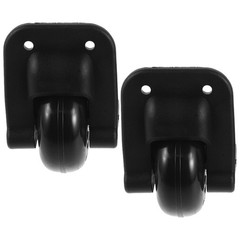 1Pair Replacement Luggage Wheel Set Black Rubber Heavy Duty Smooth Rotation