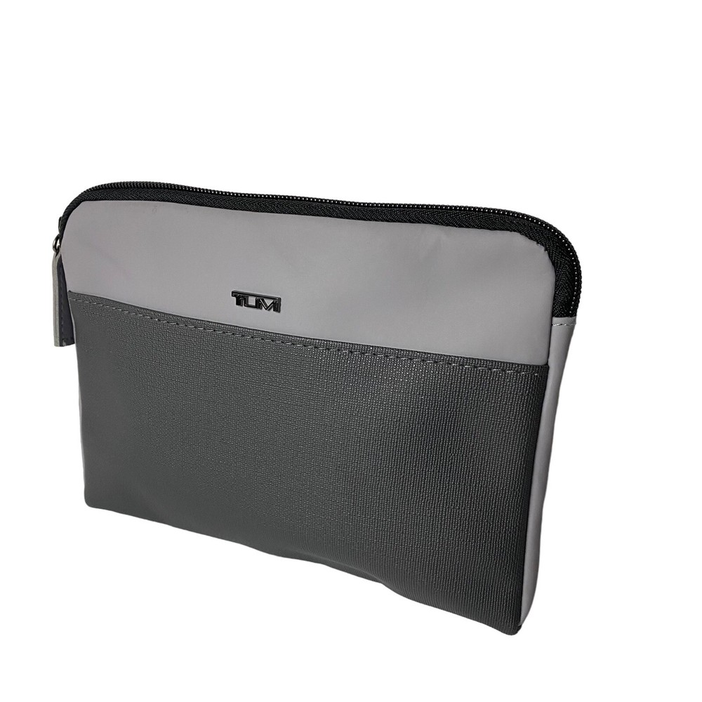 TUMI For Delta Black Gray Pouch Cosmetics Pouch Amenity Storage Toiletry