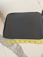 TUMI for Delta Gray Black Zip Toiletry Cosmetic Travel Makeup Bag Blue Dot 8×6