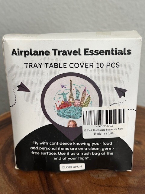 Airplane Travel Essentials Tray Table Cover 10 Pack Disposable Coloring Game Bag