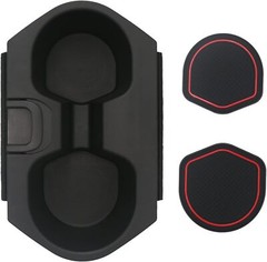 Civic Cup Holder Insert w/Coaster for Center Console Compatible red coaster