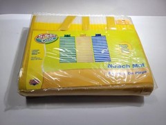 Sizzlin Cool Beach Mat Yellow Stripes Inflatable Pillow Pool Travel Portable