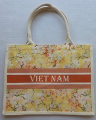 Vietnam Eco Friendly Reusable Yellow Flowers Tote Bag – 14.5&Prime; x 12&Prime; x 6&Prime;