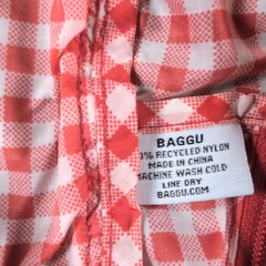 BAGGU Gingham Packing Cubes Red Green Set Of 2 Recycled Nylon Travel Organizer