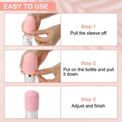 4Pcs Travel Bottle Covers Silicone Toiletry Sleeves White Large 1.67&Prime; Dia