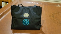 Jaguar MOTOR CAR AUTOMOBILE EMBROIDERED Black TOTE BAG BOOT TIDY 14&Prime; CLEAN -EUC