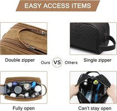 Toiletry Bag for Men, Canvas Travel Toiletry Organizer Dopp Kit Water-resista…