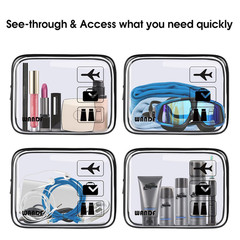 TSA Approved Clear Travel Toiletry Bag Wih Zippers Carry-On Travel Accessories