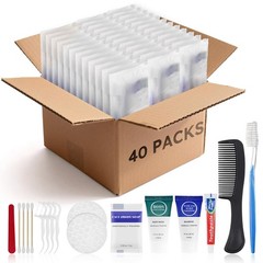 Travel Toiletry Kits – 40-Pack Disposable Hygiene Essentials, Individually Wrapp