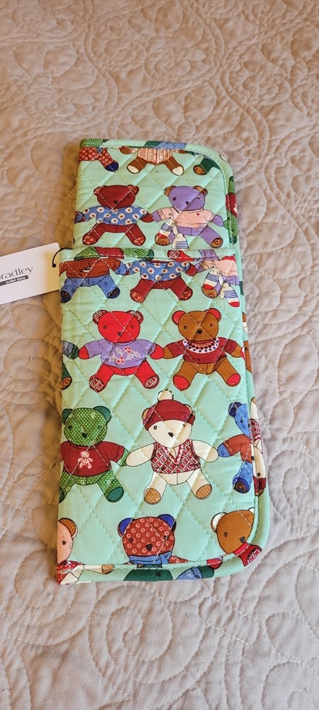 Vera Bradley Bear Print Curling and Flat Iron Cover Mint Green