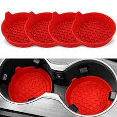 4pcs Car Cup Holder Coaster, Silicone Cup Holder Insert, Universal Non-Slip Cup