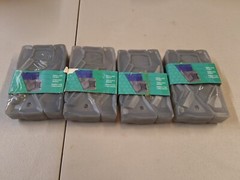 Lot of 4: COOL GEAR Freezer Gel Ice Pack – Gray – Non-toxic – Stackable Design