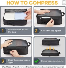 6/9/11 Set Compression Packing Cubes for Travel Essentials,Compressible Expan…