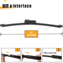 11&Prime; Rear Wiper Blade Replacement for VW Golf GTI eGolf 20102021 OEM Quality