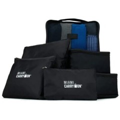 Miami Carry On Travel Packing Cubes 6 pc Black New