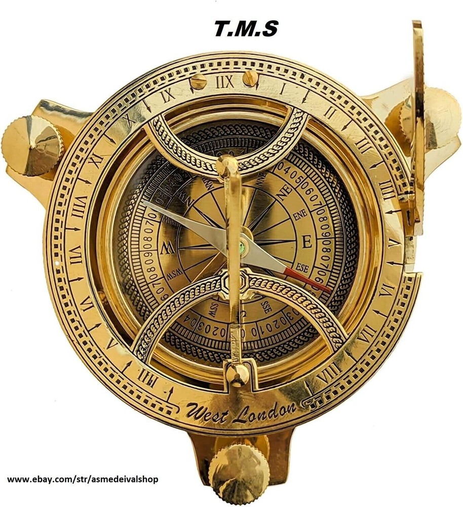 « Handmade Nautical Sundial Brass Pocket Compass – A Perfect Travel accessory. »