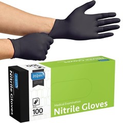 Inspire Black Nitrile Disposable Gloves | 4.5 Small, Blue