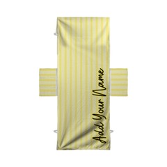 Personalised Yellow Stripes – Full Length Sun Lounger Towel with Pockets