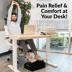 Office Footrest Adjustable Height Memory Foam Under Desk Support for Back Hip