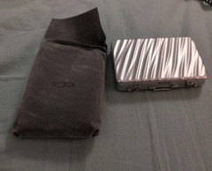 Tumi Aluminum Mini Attache Card Case Limited Promo 50 Anniversary Silver +Sleeve